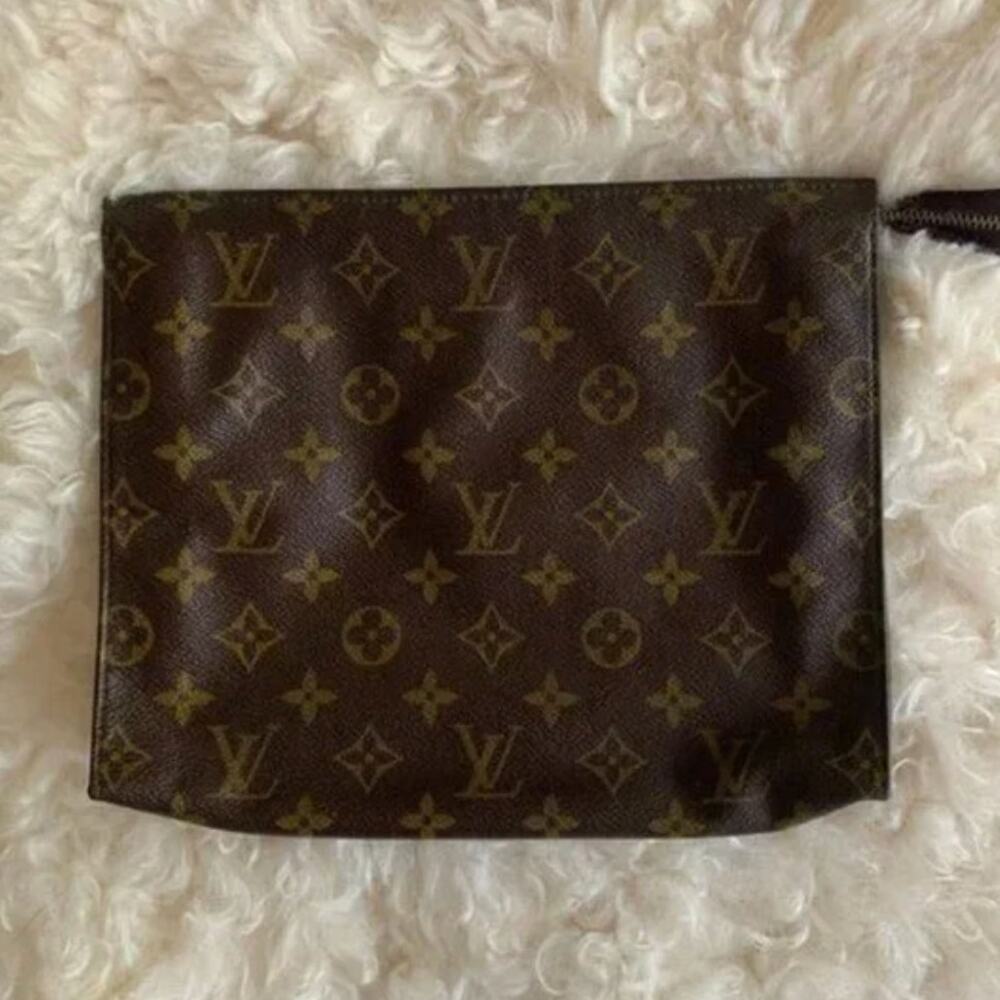 Louis Vuitton Vintage Brown Monogram Toiletry Pouch